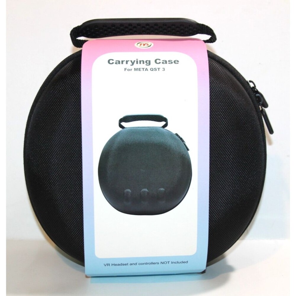 JYS Black Hard Carry Case Meta Quest 3 VR Headset Controller Storage Travel Bag